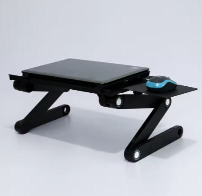Table + Refroidisseurs d'ordinateur portable en aluminium pliable+ un support pour souris doté de tapis 3 en 1