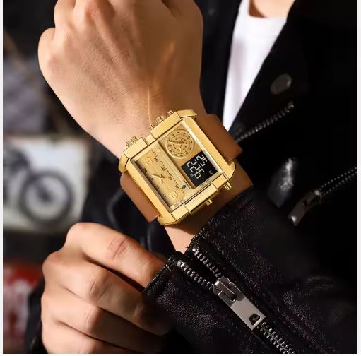 Montre Homme de Luxe POEDAGAR – Chronographe Lumineux, Étanche 3 ATM, Acier Inox & Quartz - KHEKELY