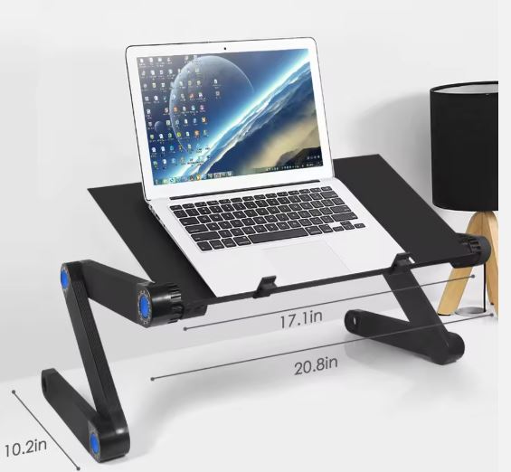 Table + Refroidisseurs d'ordinateur portable en aluminium pliable+ un support pour souris doté de tapis 3 en 1