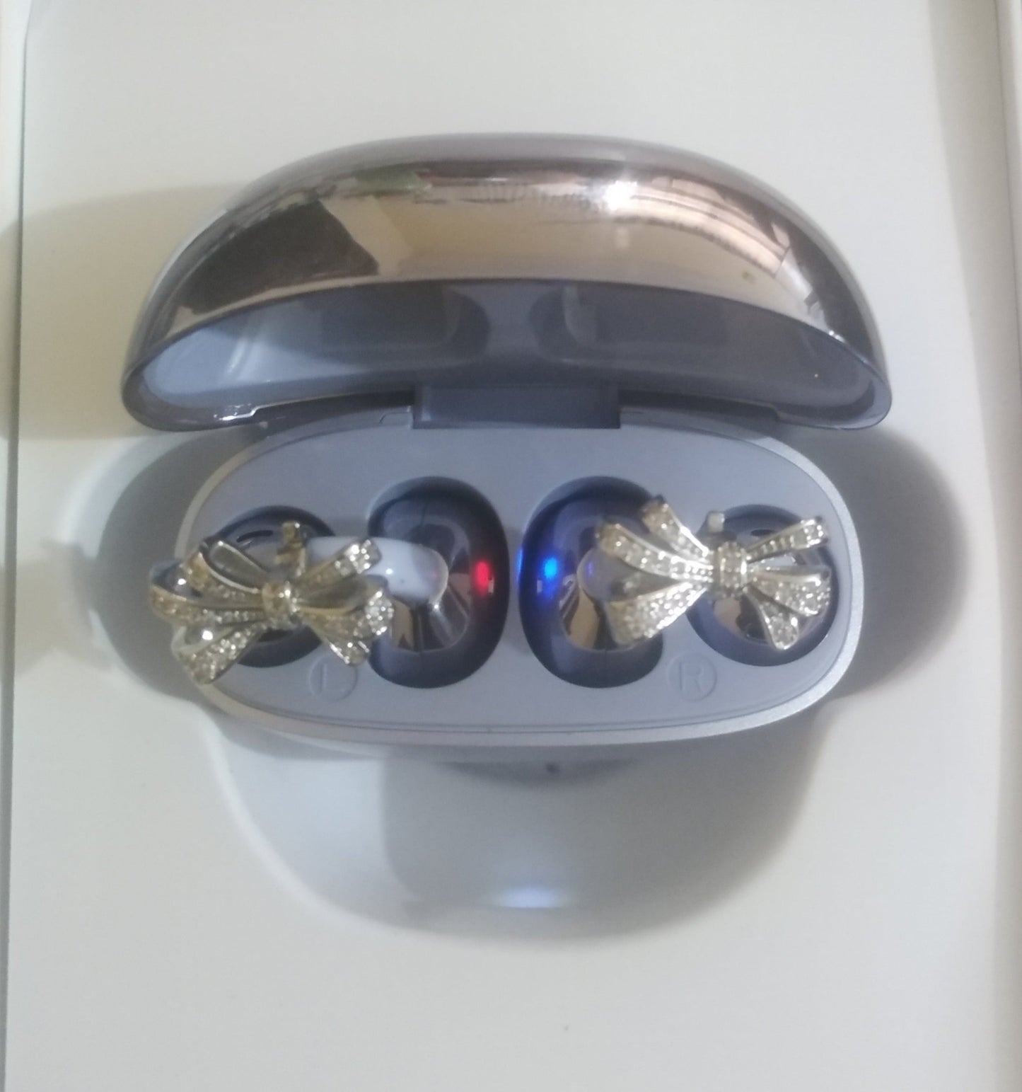 Décor d'Écouteurs en Zirconium Éblouissant (Ecouteur combiné avec boucle d'oreille) 2 en 1