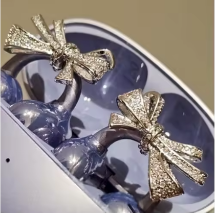 Décor d'Écouteurs en Zirconium Éblouissant (Ecouteur combiné avec boucle d'oreille) 2 en 1